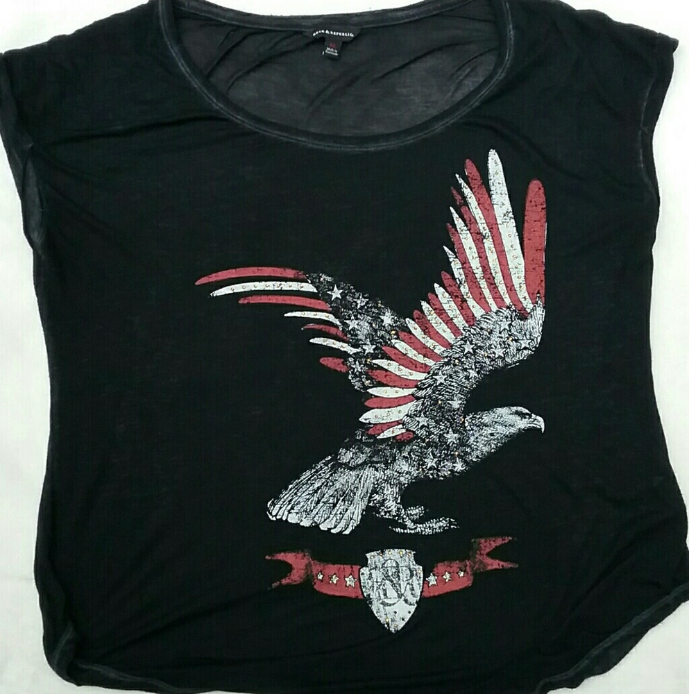 Rock & Republic Burnout Eagle T Shirt